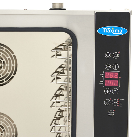 Maxima Gastro Combi - Dampfofen - Passt 10 Tabletts (1/1 GN / 60 x 40 cm) - Digital Anzeige - 400 V, Bild 8
