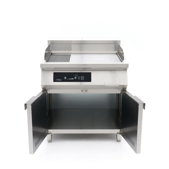 Maxima Gastro Induktions-Grillplatte 700 - Glatt & Gerillt - 10.000 W - Doppel - Mit Untergestell, Bild 2