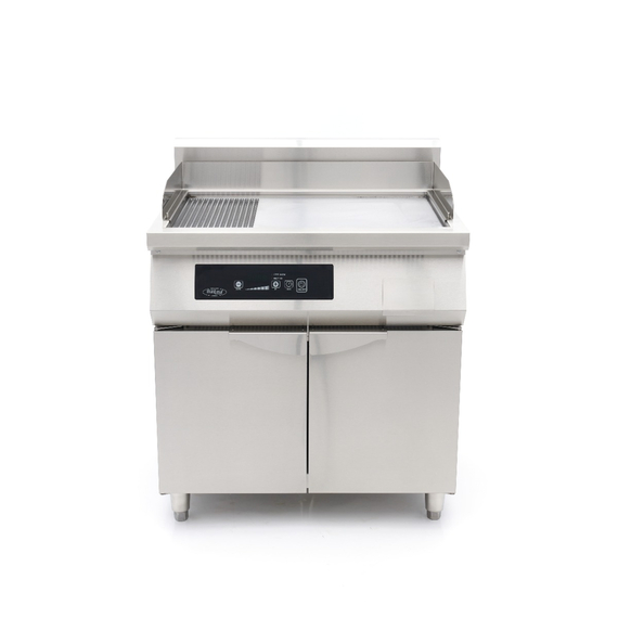 Maxima Gastro Induktions-Grillplatte 700 - Glatt & Gerillt - 10.000 W - Doppel - Mit Untergestell, Bild 3