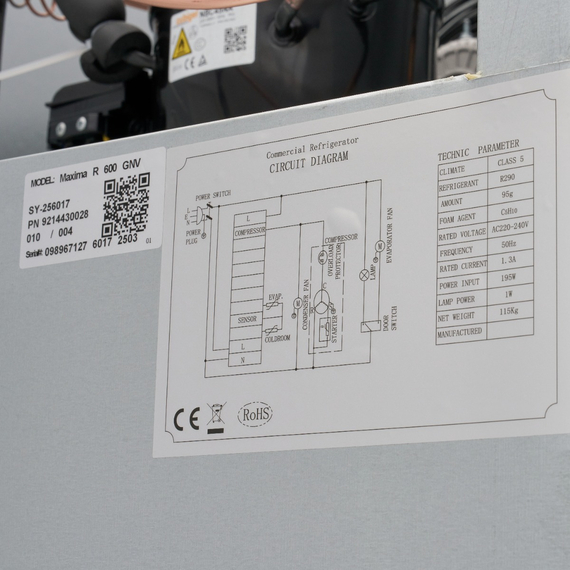Maxima Gastro Kühlschrank - 600 l - 3 Einstellbare Regale (2/1 GN) - Rostfreier Stahl - auf Rädern, Bild 18