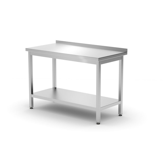 Hendi Wandtisch mit Ablage – verschraubt, Tiefe 600 mm, Profi Line, 1200x600x(H)850mm