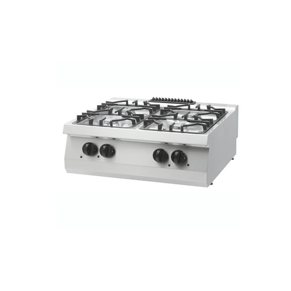 Maxima Gastro Heavy Duty Kochfeld - 4 Brenner - Doppeleinheit - 70 cm Tief - 30 kW - Gas