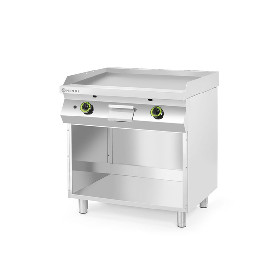 Hendi Gasgrillplatte, glatt, mit auf 3 Seiten geschlossenem Unterschrank, Kitchen Line, 10kW, 800x700x(H)900mm, Bild 2