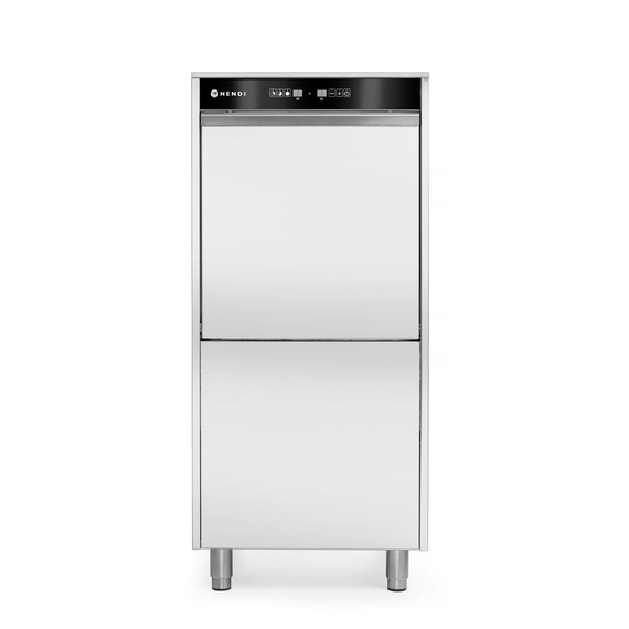 Hendi Geschirrspüler 50x60 für Tabletts und Töpfe – elektronisch gesteuert, mit Waschmitteldosiersystem und Ablaufpumpe, 400V/7100W, 595x777x(H)1335mm