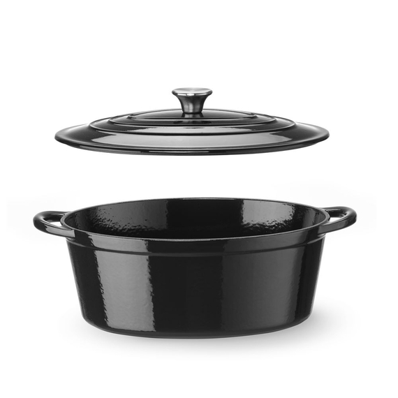 Hendi Emaillierter Gusseisentopf, 6,88L, Schwarz, 405x255x(H)134mm, Bild 2