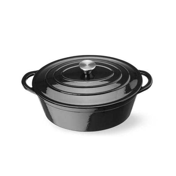 Hendi Emaillierter Gusseisentopf, 6,88L, Schwarz, 405x255x(H)134mm, Bild 4