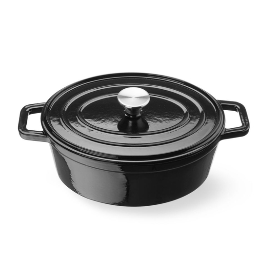 Hendi Emaillierter Gusseisentopf, 4,4L, Schwarz, 365x290x(H)115mm, Bild 2