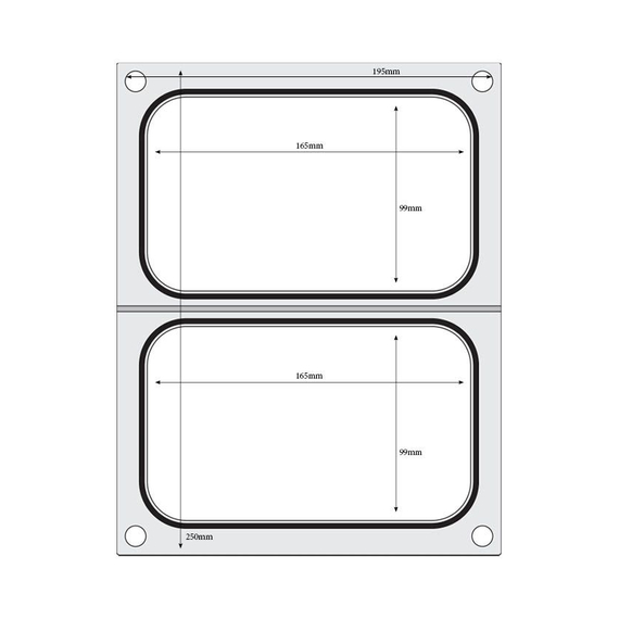 Hendi Matrize für Versiegelungsmaschine, zwei Behälter (178x113 mm), Bild 2