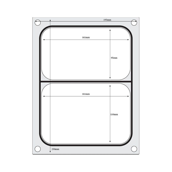 Hendi Matrize für Versiegelungsmaschine, ein zweiteiliger Behälter (227x178 mm), Bild 2