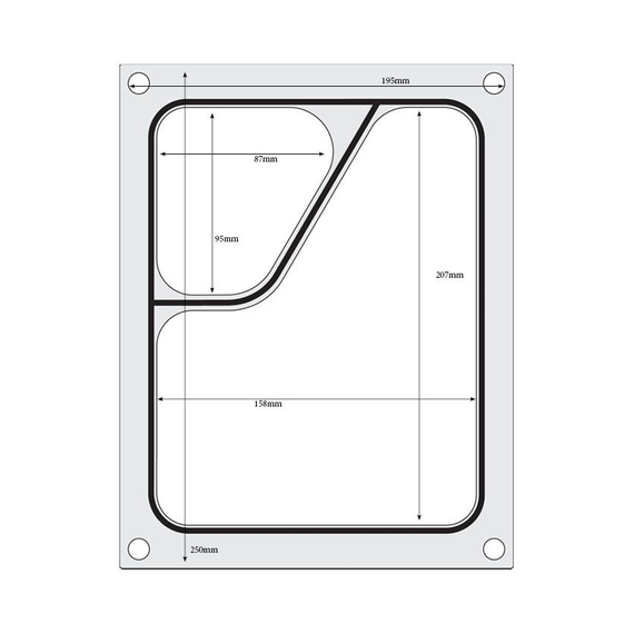 Hendi Matrize für Versiegelungsmaschine, ein zweiteiliger Colt-Behälter (227x178 mm), Bild 2