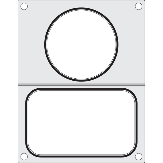 Hendi Matrize für Versiegelungsmaschine, zwei Behälter (1x 178x113 mm, 1x ø115 mm)