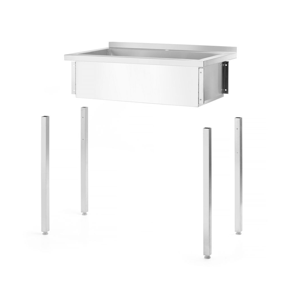 Hendi Tisch mit Einzelwaschwanne, ohne Spritzschutz – verschraubt, Tiefe 600 mm, Budget Line, 800x600x(H)850mm, Bild 4