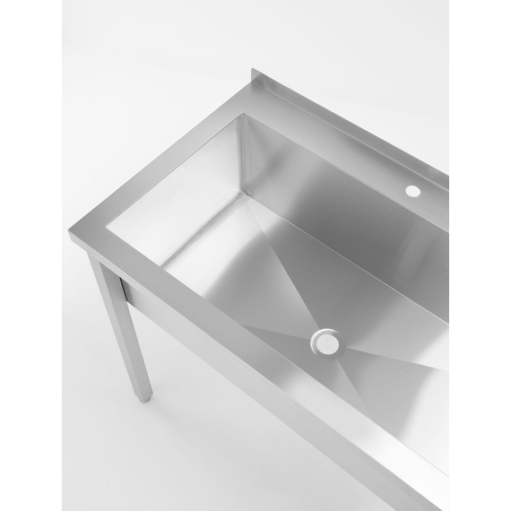 Hendi Tisch mit Einzelwaschwanne, ohne Spritzschutz – verschraubt, Tiefe 600 mm, Budget Line, 1000x600x(H)850mm, Bild 5