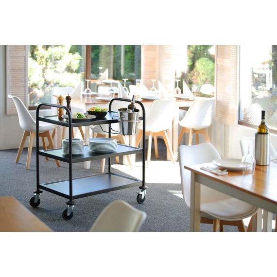 Hendi Servierwagen mattschwarz, 905x585x(H)945mm, Bild 5