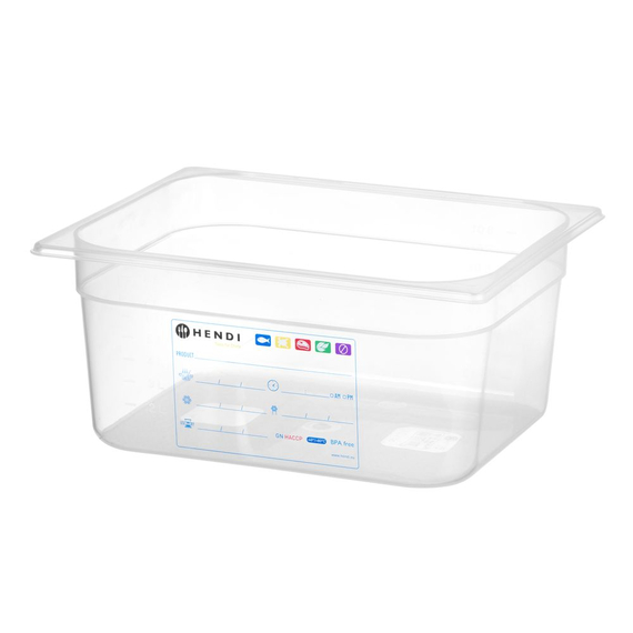 Hendi Gastronorm-Behälter 1/2, GN 1/2, 9,5L, Transparent, 325x265x(H)150mm