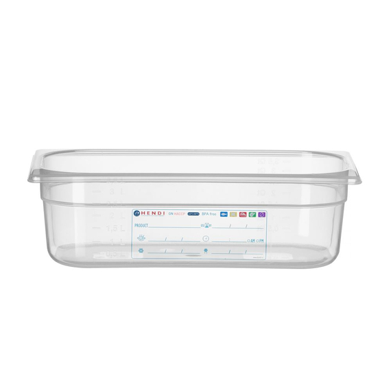 Hendi Gastronorm-Behälter 1/3, GN 1/3, 4L, Transparent, 325x176x(H)100mm