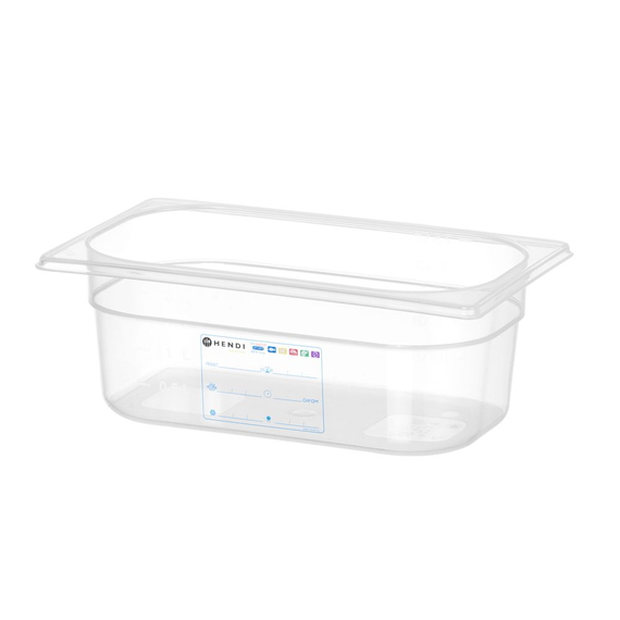 Hendi Gastronorm-Behälter 1/4, GN 1/4, 2,8L, Transparent, 265x162x(H)100mm