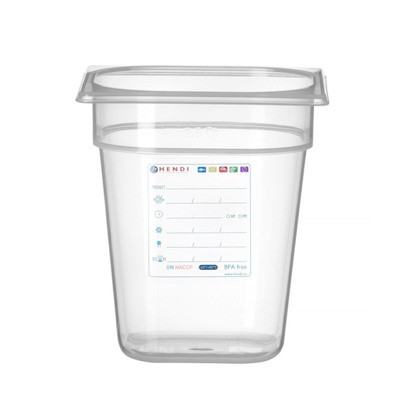 Hendi Gastronorm-Behälter 1/6, GN 1/6, 3,4L, Transparent, 176x162x(H)200mm
