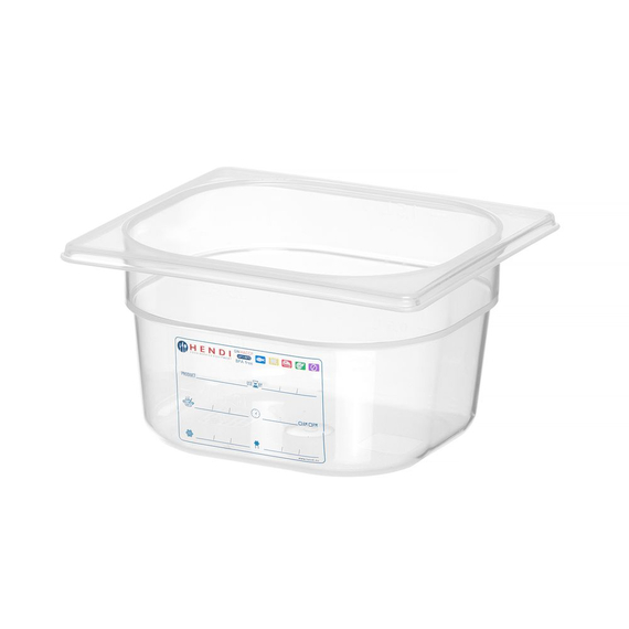 Hendi Gastronorm-Behälter 1/6, GN 1/6, 1,6L, Transparent, 176x162x(H)100mm, Bild 2
