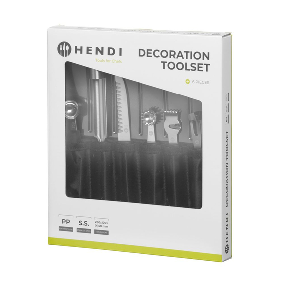 Hendi Dekoriermesserset - 6-teilig, Schwarz, 280x100x(H)50mm, Bild 3