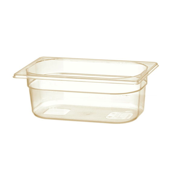Hendi Gastronorm-Behälter 1/4, hochtemperatubeständig, GN 1/4, 2,6L, Transparent, 265x162x(H)100mm