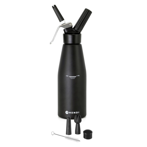 Hendi Sahnespender, schwarz, Kitchen Line, 0,95L, Schwarz, ⌀95x(H)320mm, Bild 2