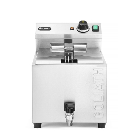 Hendi Fritteuse XL mit Ablasshahn GOLIATH, 10L, 400V/10200W, 300x585x(H)392mm