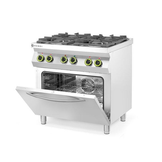 Hendi Gasherd 4-flammig mit Ofen GN 1/1, Kitchen Line, 230V/3000W, 19kW, 800x722x(H)900mm, Bild 4