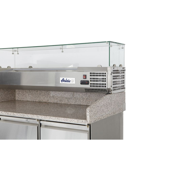 Arktic Pizzatisch, dreitürig mit Aufsatzkühlvitrine 380+40L, 254L, 230V/400W, 1400x700x(H)1491mm, Bild 2