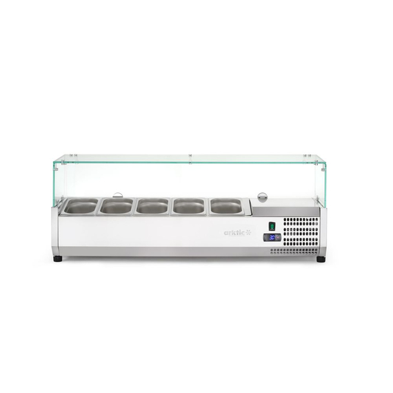 Arktic Aufsatz-Kühlvitrine Gastronorm 1/4, 5x GN 1/4, 230V/180W, 1205x335x(H)460mm