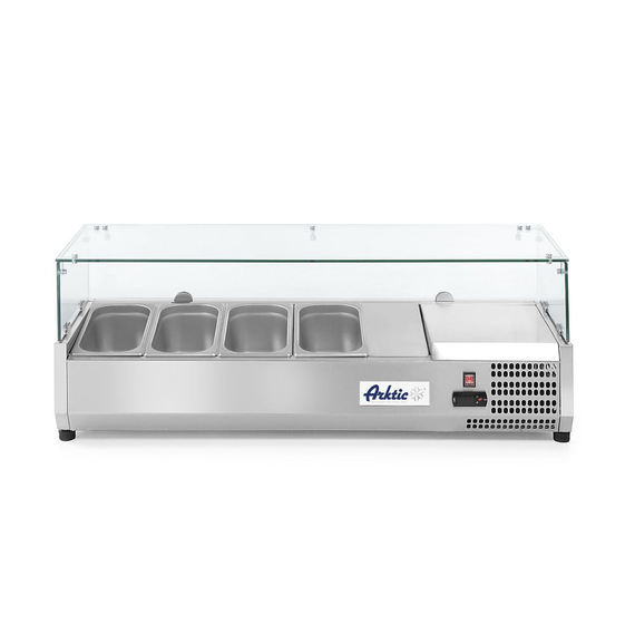 Arktic Aufsatz-Kühlvitrine Gastronorm 1/3, 4x GN 1/3, 230V/180W, 1208x400x(H)456mm