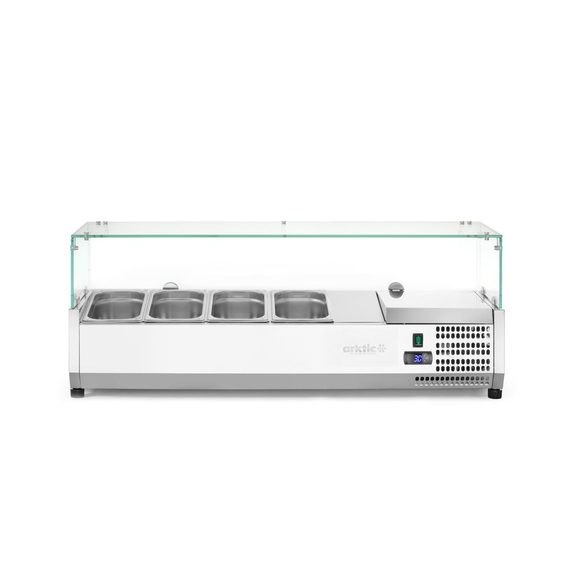 Arktic Aufsatz-Kühlvitrine Gastronorm 1/3, 4x GN 1/3, 230V/180W, 1208x400x(H)456mm