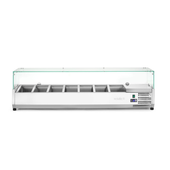 Arktic Aufsatz-Kühlvitrine Gastronorm 1/3, 7x GN 1/3, 230V/180W, 1605x420x(H)460mm