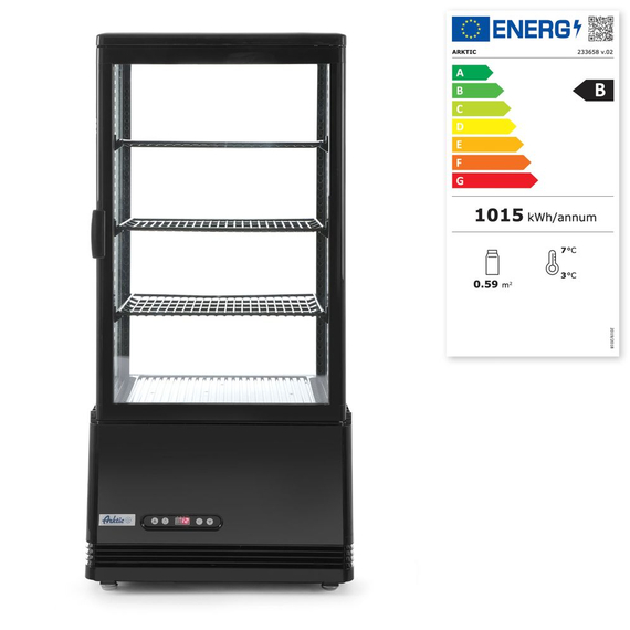 Arktic Aufsatz-Kühlvitrine 78 Liter, schwarz, 230V/170W, 444x397x(H)940mm, Bild 3