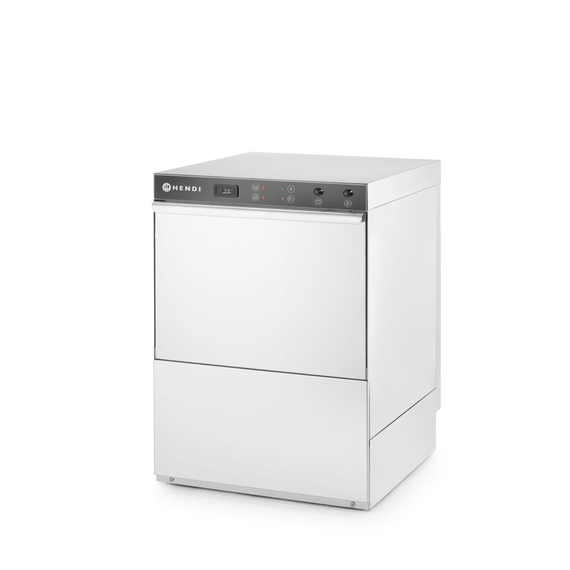 Hendi Geschirrspüler 50x50 - elektromechanische Steuerung, mit Laugen- + Spülmittelpumpe, 400V/6600W, 570x600x(H)830mm