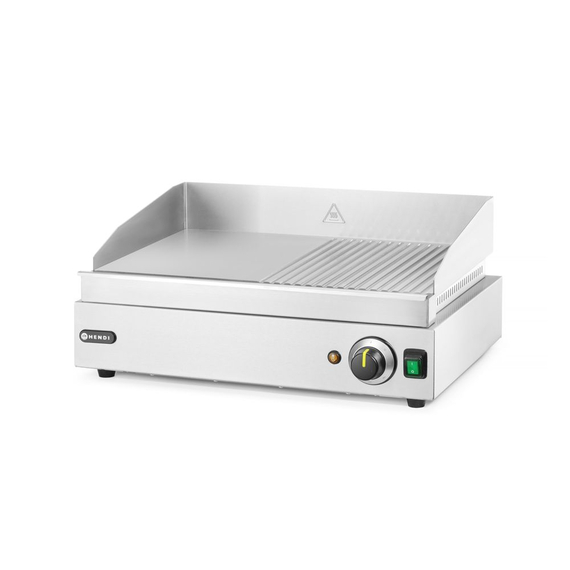 Hendi Grillplatte, Profi Line, 1/2 glatt, 1/2 gerillt, 230V/2400W, 527x404x(H)233mm, Bild 2