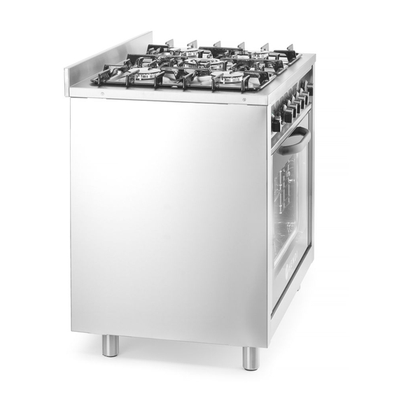 Hendi Gasherd - 5 Kochfelder mit Elektroofen, Kitchen Line, Silber, 230V/2900W, 14,3kW, 900x653x(H)900mm, Bild 5