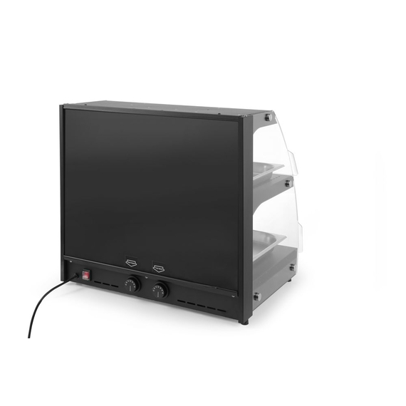 Hendi Warmhaltevitrine mit Quarzheizung, 2 Regalböden, 230V/560W, 650x485x(H)630mm, Bild 5