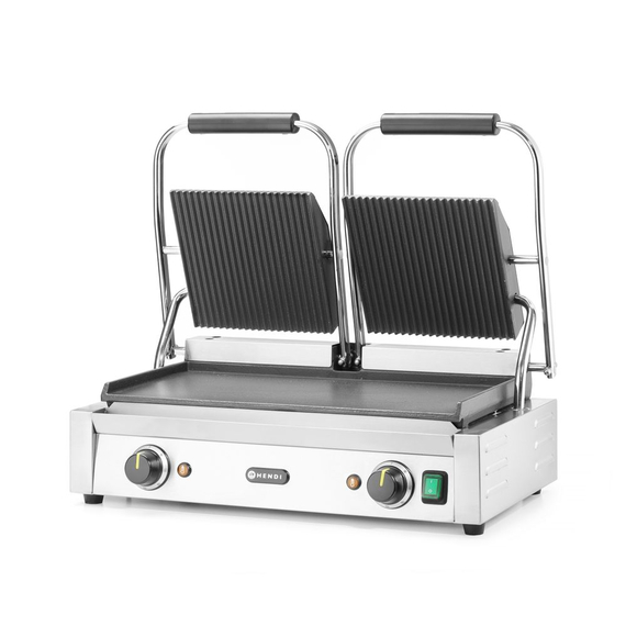 Hendi Kontaktgrill - Doppelversion, oben gerillt, unten glatt, 230V/3600W, 570x375x(H)216mm, Bild 2