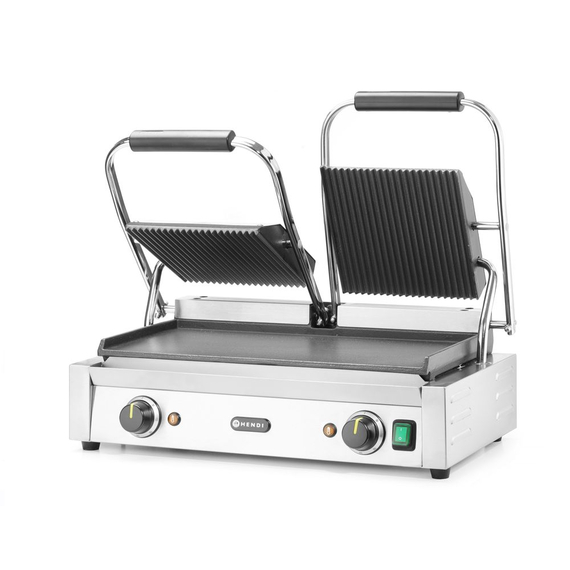 Hendi Kontaktgrill - Doppelversion, oben gerillt, unten glatt, 230V/3600W, 570x375x(H)216mm, Bild 3