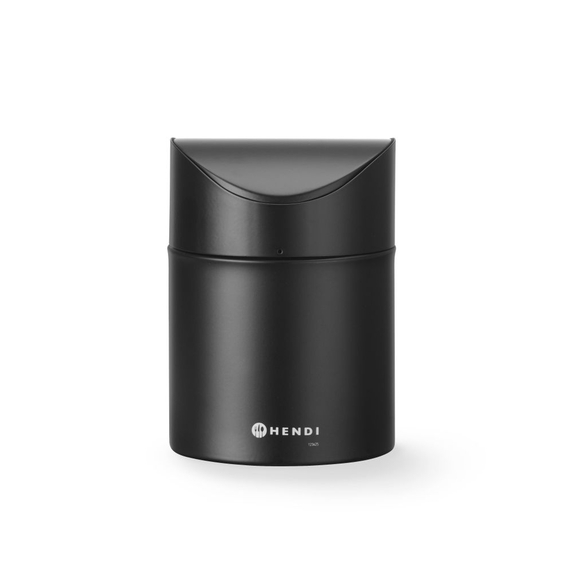 Hendi Tischabfalleimer mit Schwingdeckel, 1,2L, Schwarz, ⌀120x(H)165mm