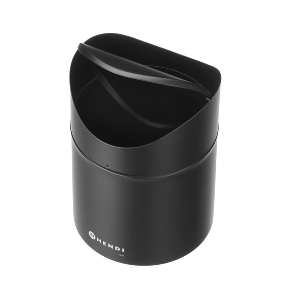 Hendi Tischabfalleimer mit Schwingdeckel, 1,2L, Schwarz, ⌀120x(H)165mm, Bild 3