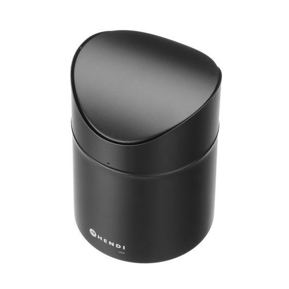 Hendi Tischabfalleimer mit Schwingdeckel, 1,2L, Schwarz, ⌀120x(H)165mm, Bild 2