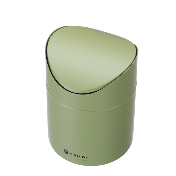 Hendi Tischabfalleimer mit Schwingdeckel, 1,2L, Grün, ⌀120x(H)165mm, Bild 2