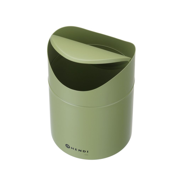Hendi Tischabfalleimer mit Schwingdeckel, 1,2L, Grün, ⌀120x(H)165mm, Bild 3