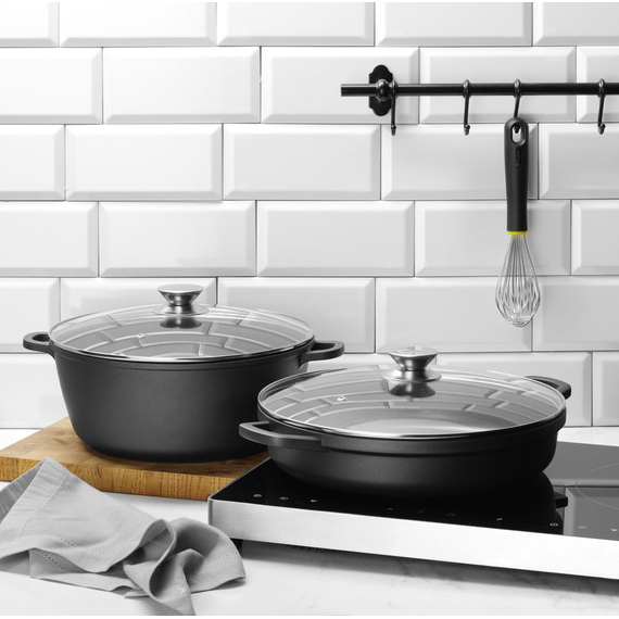 Hendi Kasserolle mit Antihaft-Beschichtung, 7L, Schwarz, 367x290x(H)122mm, Bild 3