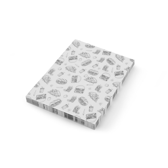 Hendi Einschlagpapier, fettdicht, Fastfood-Muster, 500 Stk., 200x250mm, Bild 2