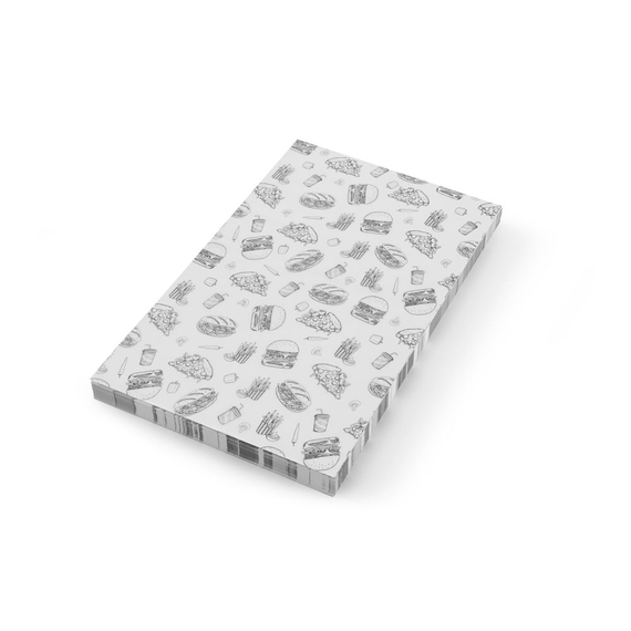 Hendi Einschlagpapier, fettdicht, Fastfood-Muster, 500 Stk., 250x350mm, Bild 2