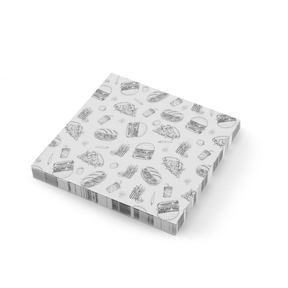 Hendi Einschlagpapier, fettdicht, Fastfood-Muster, 500 Stk., 305x305mm, Bild 2