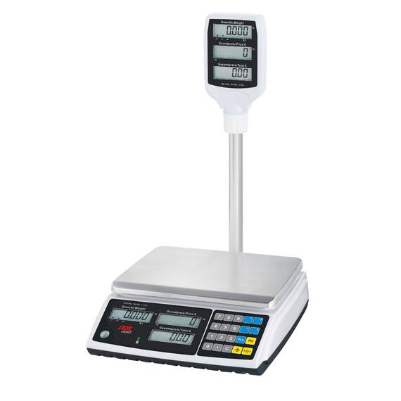 ADE Geeichte Zweibereichs-Ladenwaage ADE LW300T, 15 kg, Höchstlast: 15 kg